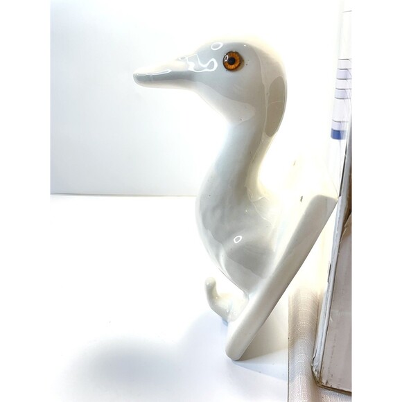 Ceramic Duck Goose Head Towel Holder Hanger Country Wall Hanger Hook Farmhouse - Picture 1 of 11